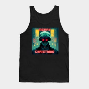 Cyberpunk santa claus Merry Christmas Tank Top